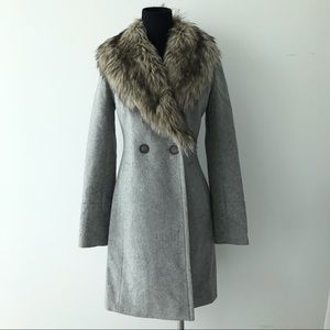 SOLD OFF APP • Club Monaco Wool Blend Coat with Detachable Collar